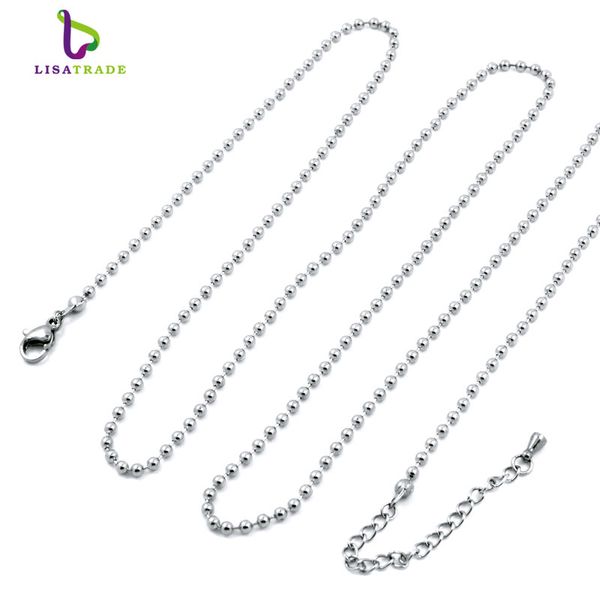 

whole sale10pcs/lot ball chains necklace for moneda pendant/ coin locket 2.4mm width 80cm length 316 stainless steel mich01*10, Silver