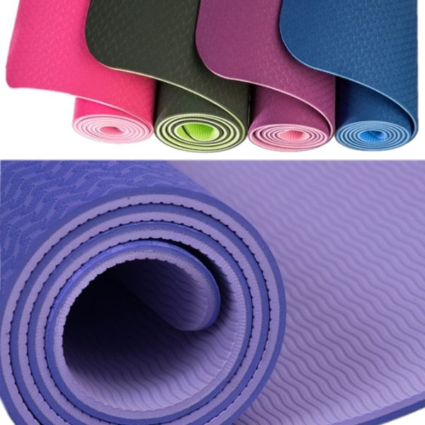 

6mm tpe yoga mat for fitness sports mats double sided color fitness gym mat environmental tasteless yoga pilates pad