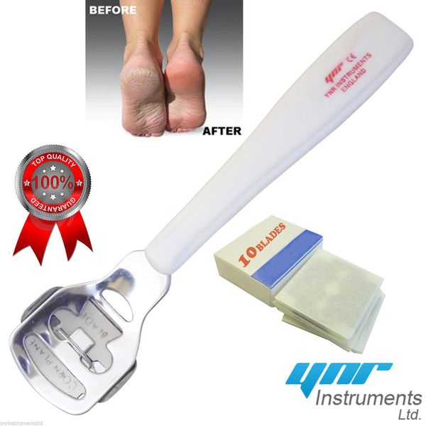 CALLUS REMOVER Pelli morte dure MAIS Cutter Rasoio Pedicure STRUMENTO PER I PIEDI + 10 LAME