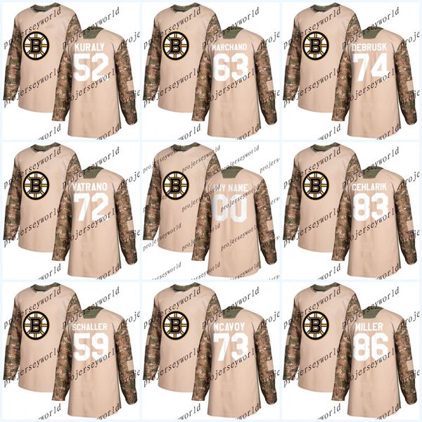 

Mens' 2018 Camo Veterans Day 86 Kevan Miller Boston Bruins Jerseys 74 Jake DeBrusk 72 Frank Vatrano 73 Charlie McAvoy Hockey Jerseys