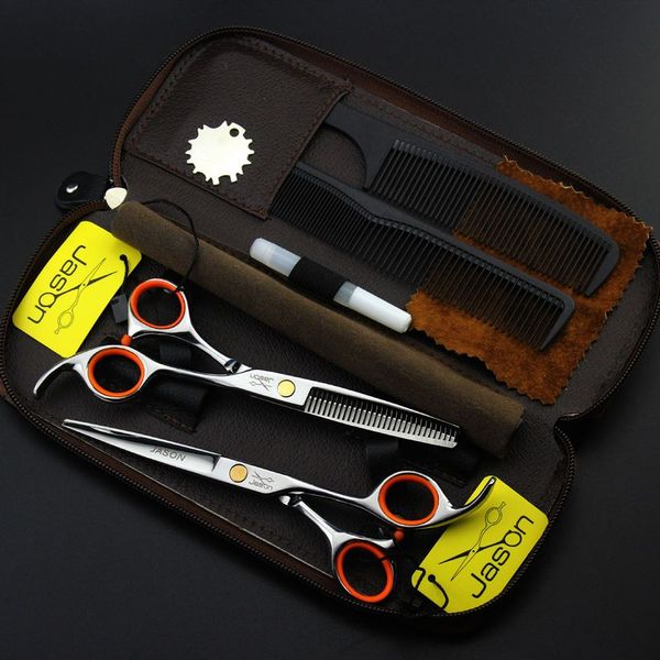 

jason ha-06 6cr 5.5 inch/6.0 inch right hand cutting/thinning scissors. forfex set with straight handle and retail case