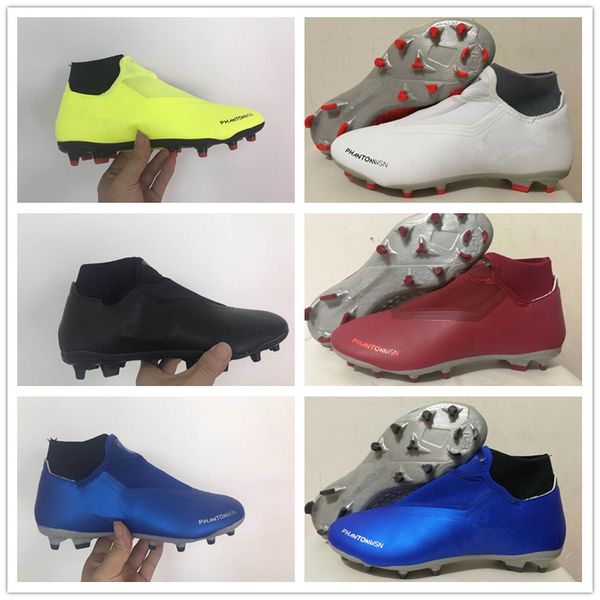 

2018 New Phantom Vision Elite DF FG VSN Fluorescent Green Soccer Cleats Nail Shoes Top quality Football Boots Mens Chuteiras Cheap Sneakers