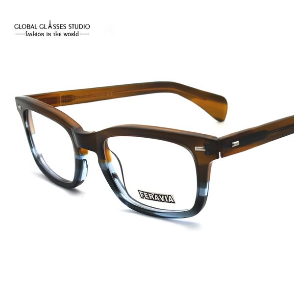 

fashion rectangular two toned acetate men women black demi green eyeglasses frame optical frame eyewear glasses 617g, Silver
