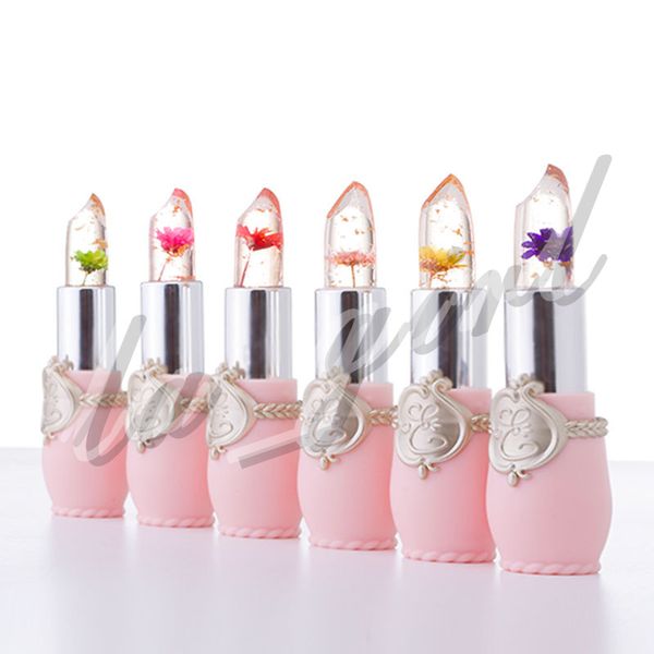 

Waterproof flower lip tick jelly flower tran parent color changing lip tick long la ting with 6 color flower lip tick