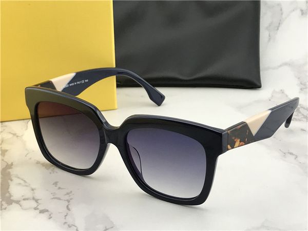 

0284/f blue plastic square sunglasses blue gradient lens gafas de sol women luxury designer sunglasses glasses shades new with box, White;black