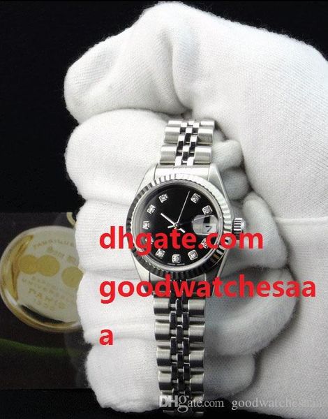 

factory supplier luxury asia 2813 movement women black diamond 79174 sant blanc automatic women watches sale, Slivery;brown