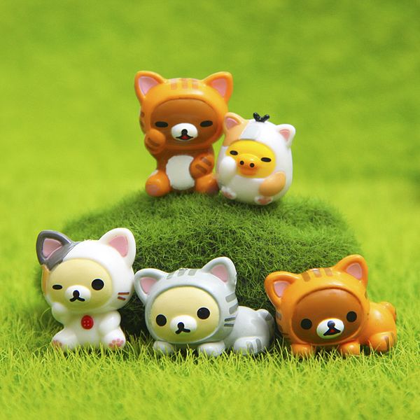 

kawaii cheese cat miniature figurine action funny dolls 1.5 to 2.5cm size birthday gift kids toy