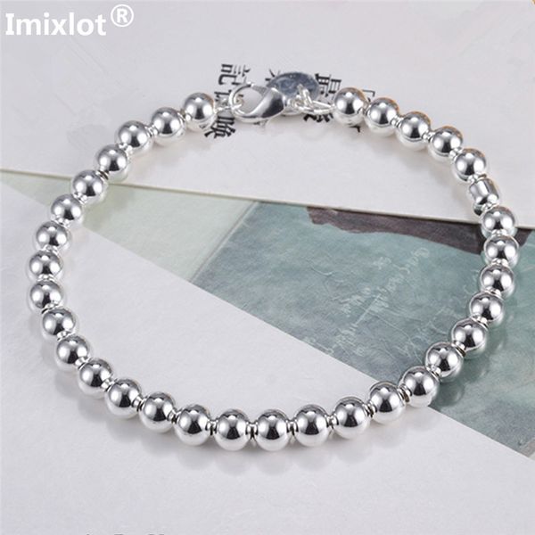 

simple style silver plated ball beads bracelets for women ladies strand bracelet wristband jewelry gift alloy, Black