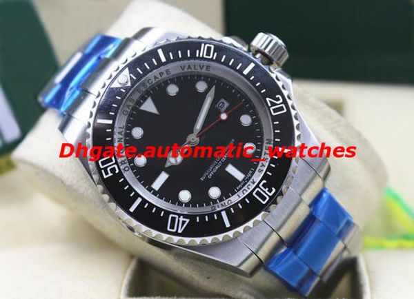 

mint men's 116660 stainless steel bracelet 44mm ceramic bezel black date dive watch mechanical automatic men watches luxury wristwatch