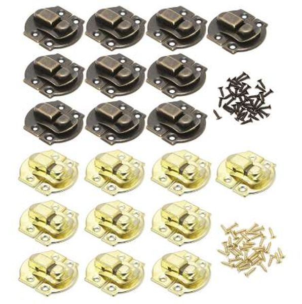 

10x antique metal lock catch curved buckle horn clasp hook gift jewelry box padlock t22