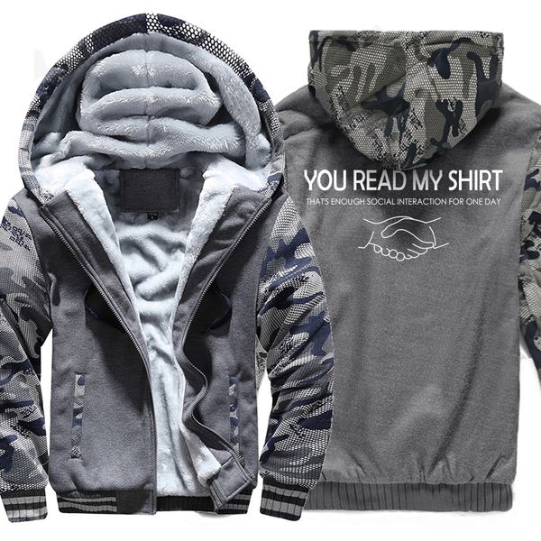 

you read my shirt letter printed fashion hoodies men 2017 brand camouflage sweatshirt winter fleece thick hoodie tracksuits, Black