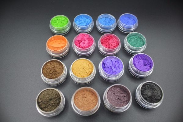 

16pcs mica pigment powder ~eye shadow set organic beauty minerals vegan all natural hand crafted eyes lips nail art, pigments, Silver;gold