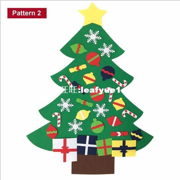 New Kids Diy Felt Christmas Tree Set With Ornaments Children Gift