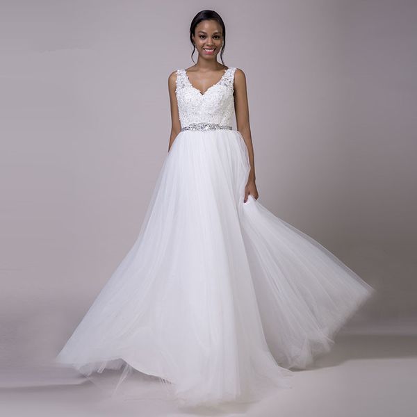 

новый роскошный хрустальный пояс великолепный блестящий принцесса плюс размер кружева свадебное платье летний тюль корсет из бисера линии св, White