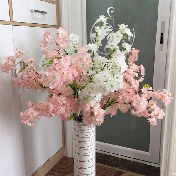 Neue dekorative Blumenkränze, 100 cm, künstliche Kirschblüten, 7 Farben, optionale Hochzeitsdekoration, Sakura, 39 Zoll lang, DHL FEDEX