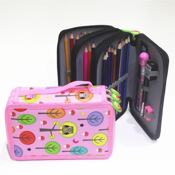 

cute school pencil case kawaii cartoon pen bag 32/52/72 holes penalty pencilcase multilayer large pouch for kids supplies