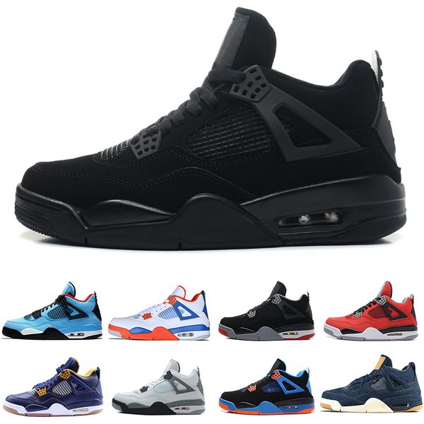 

4 4s travis scotts cactus jack mens basketball shoes raptors tattoo singles day pure money oreo royalty men sports sneakers designer trainer, White;red