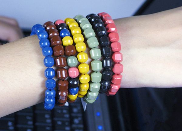 12 cores diferentes de contas coloridas de alta qualidade Link Chain Men Women HealthTourmaline Bracelet Pulseiras de pulso de energia germânica