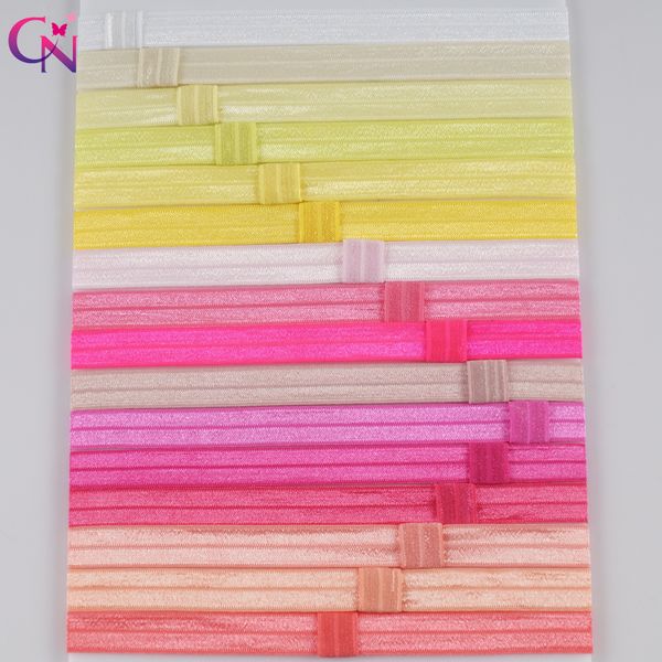 

5/8" враг мерцающий эластичный оголовье с петлей для детей девушки эластичные ленты для волос diy лук аксессуары для волос 44 цвет 44 шт./ло, Slivery;white