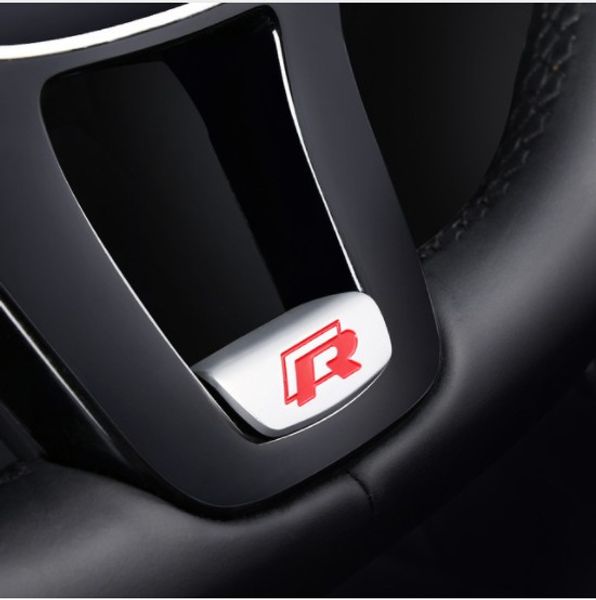 Adesivo de metal para volante R Rline Emblema para Volkswagen 2017 Touran Golf 7 MK7 Passat B8 Acessórios Car Styling258O