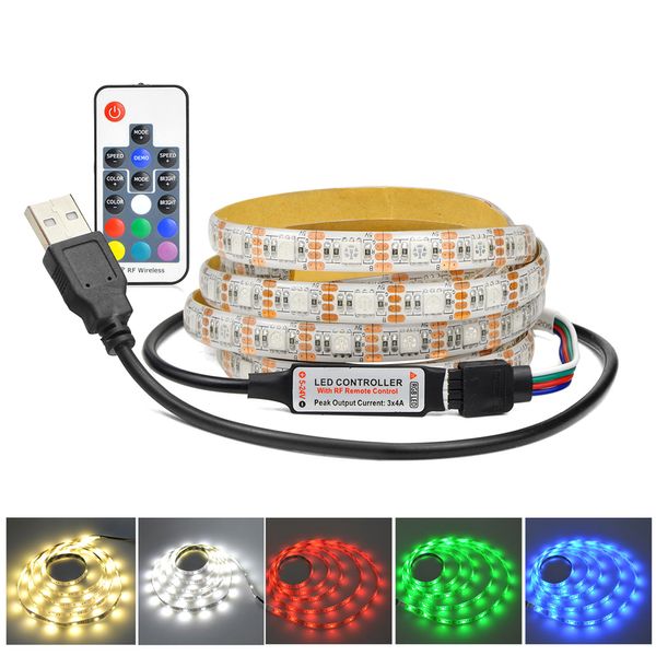 

1м 2м 3м 4м 5м 30LEDs / m DC5V RGB USB Светодиодная лента USB Зарядное устройство USB Зарядное уст