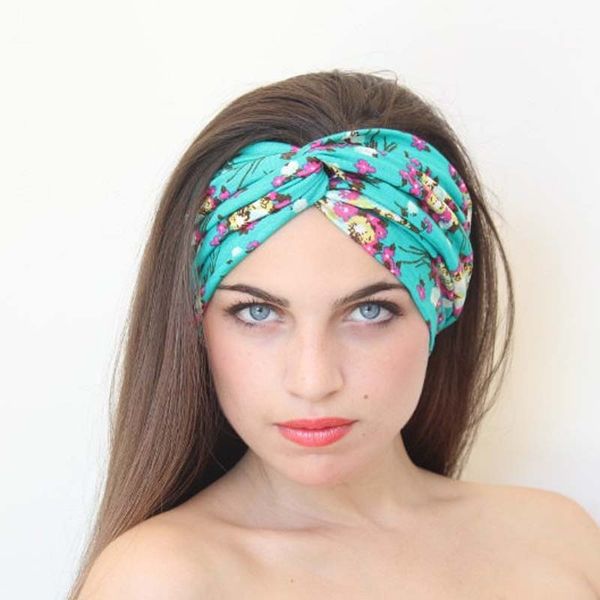 Women Cotton Flower Vintage Bohemian Printed Turban Head Wrap