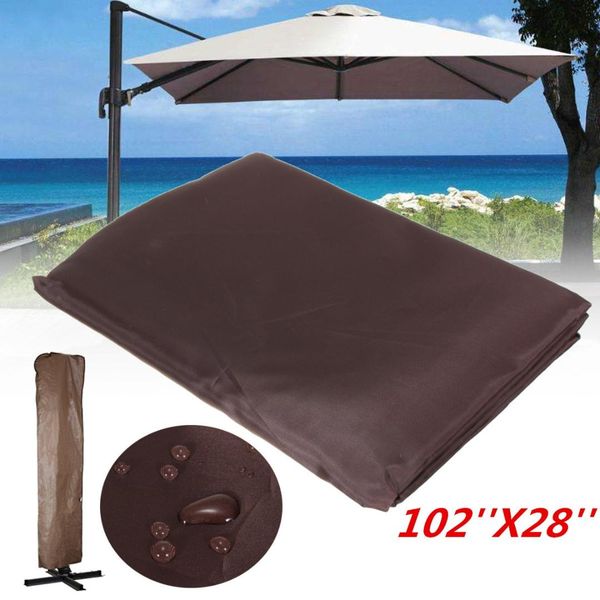 

garden patio umbrella rain cover waterproof polyester canopy protective cover bag outdoor rain gear accessories fit 9-11ft, Red;brown