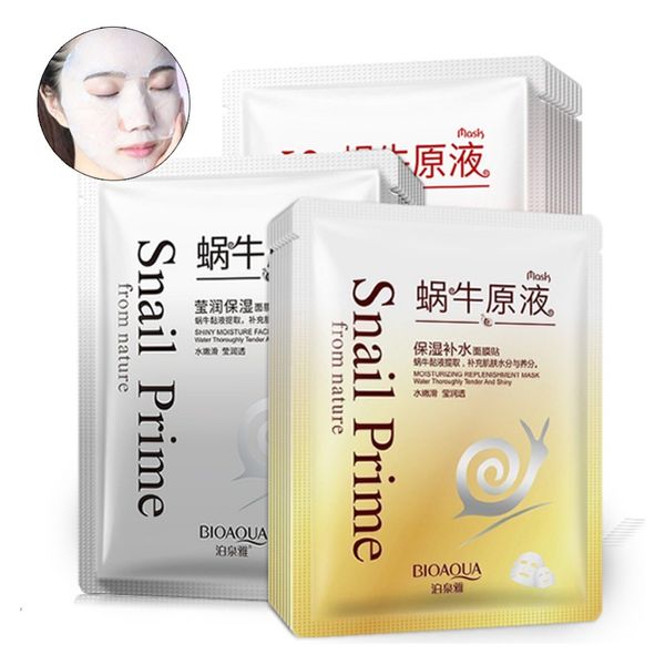 

bioaqua snail moisturizing face mask oil control shrink pores hydrating mask nourish skin snail prime skin care