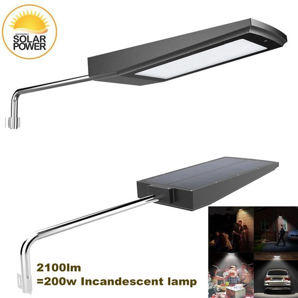 Solar Street Light 168leds 2800lm Lampade di sicurezza per esterni Sensore di movimento radar impermeabile Lampade da parete a LED Guscio bianco e nero