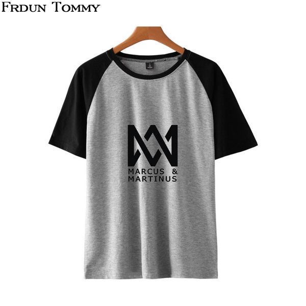 

frdun marcus & martinus t-shirt short sleeve harajuku print pattern hip hop hipster college style summer soft tee shirts, White
