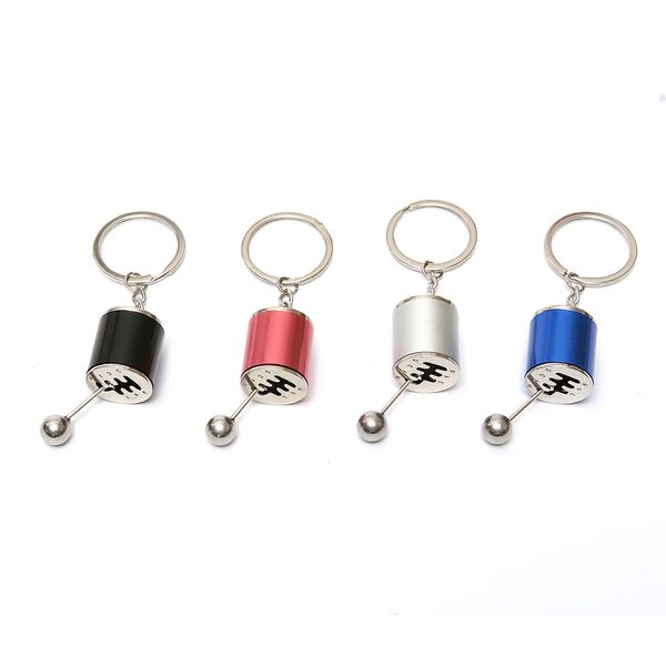 

1 piece car keychain keychains zinc alloy gear shift stick key holder cylinder wave motor key protector for man and women