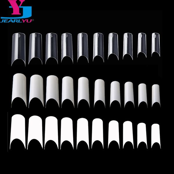 

nail tips 500 pcs c curved fake nail transparent natural white french acrylic art false nails unhas nagel tips, Red;gold
