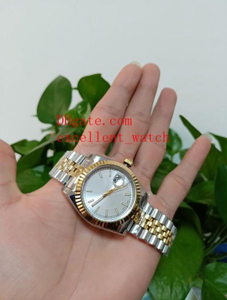 

lady watches date just 179173 36 mm 18k yellow gold stainless steel silver dial asia 2813 automatic mechanical ladies watch women's wat, Slivery;brown