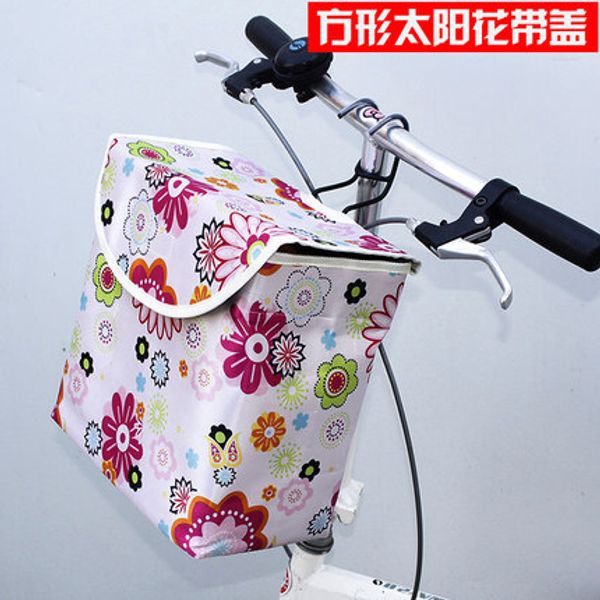 

multicolor bicycle basket waterproof foldable portable bike accessories square covered big capacity quick release front baskets