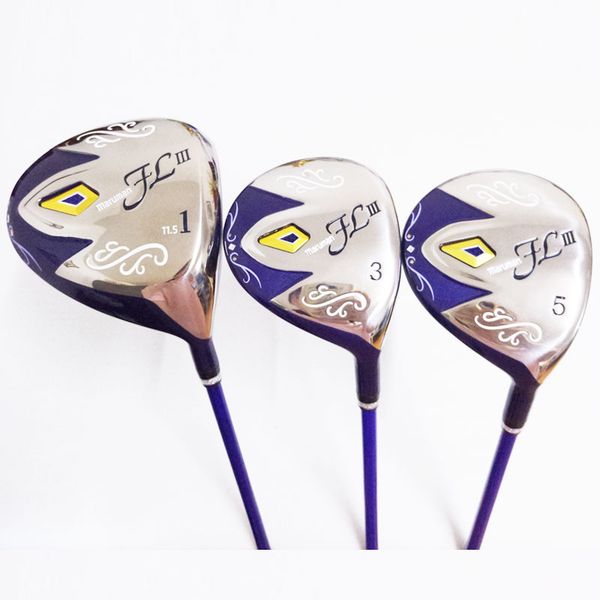 

new womens golf wood set fl iii golf driver+fairway wood clubs with graphite shaft l flex and cover ing