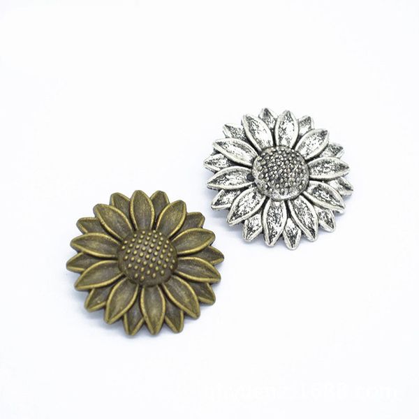 

100 pcs/lot large size 40*40mm sunflower charms pendant 3d design good details, good for necklace, Bronze;silver