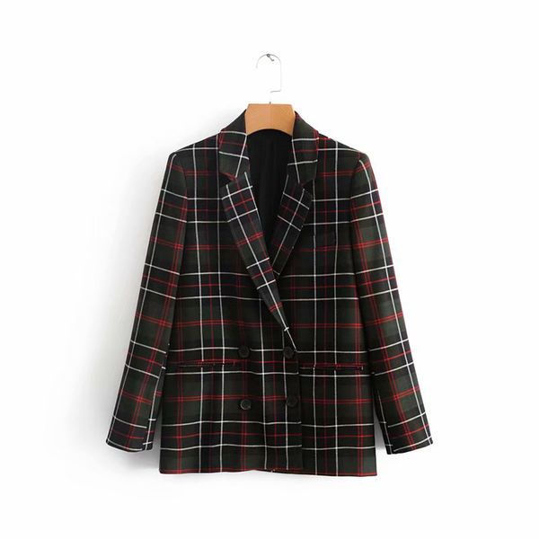 

geckoistail women elegant blazer 2018 crimping three quarter sleeve outerwear double breasted notched pocket office casual, White;black