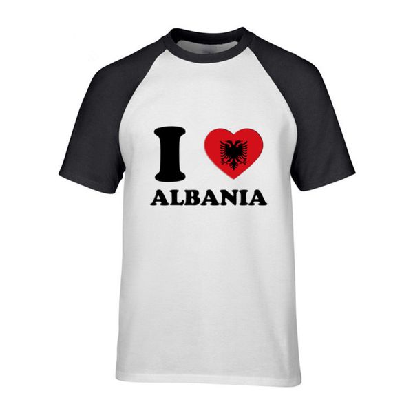 

cartoon anime i love albania 3d heart flag shirt mens s men cool tshirt designs male streetwear wine baby and mom usa, White;black