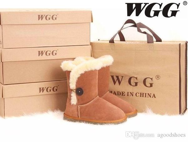 Inverno Austrália clássico botas de neve alta qualidade WGG botas altas de couro reais das Bailey bowknot mulheres Botas Bailey arco joelho sapatos