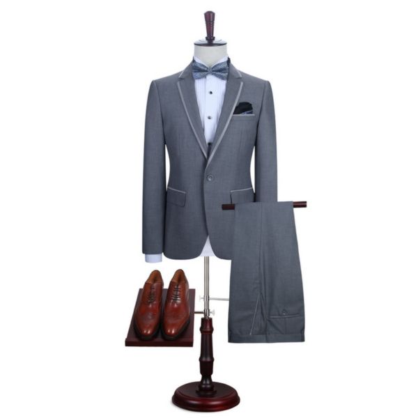 

customized new fashion men's men's suit two-piece suit (jacket + pants) business formal wedding groom groomsmen dress, White;black