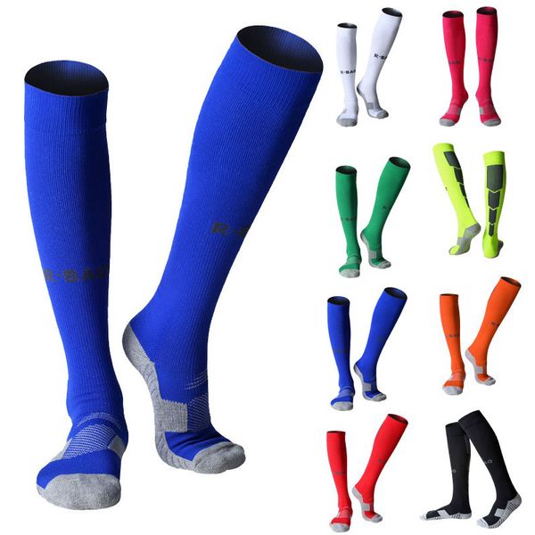 

professional football socks men anti-slip breathable soccer socks running adults stockings sports ankle support protect calf socks g494q, Black