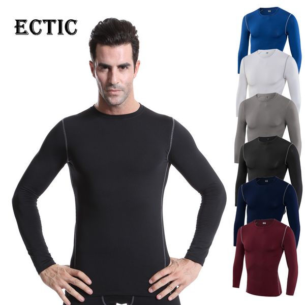 

2018 running t-shirtspro men's sports and fitness training tight long-sleeved t-shirt winter plus velvet long-sleeved shirt, Black;blue