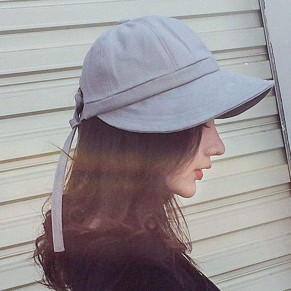 

2018 new women's spring summer baseball cap large size adjustable thin cap increase visor hat fashion cap, Blue;gray