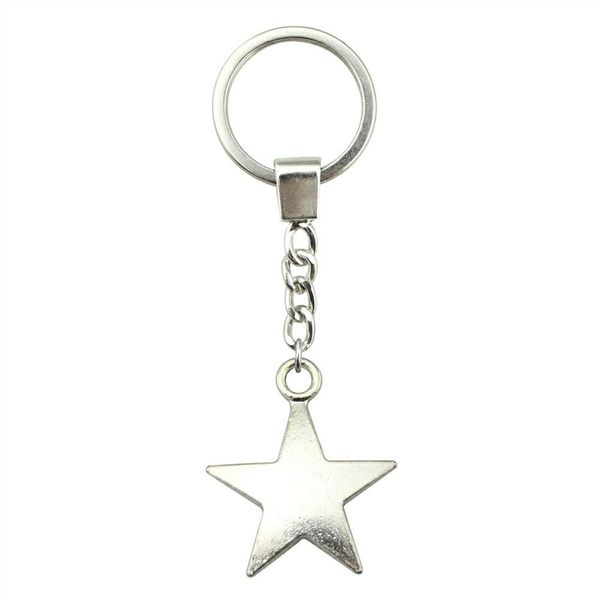 

6 pieces key chain women key rings car keychain for keys star 35x29mm, Slivery;golden