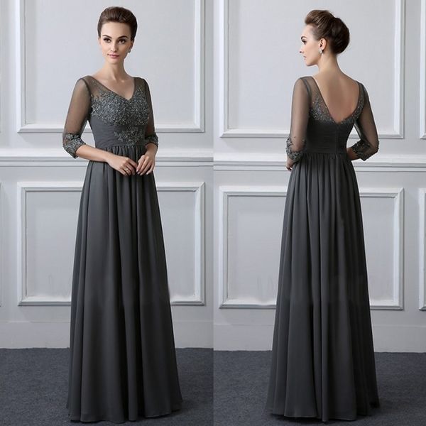 

2018 новый мать невесты платья 3/4 с длинными рукавами v шеи кружева аппликация вечерние платья плюс размер вечернее платье, Black;red