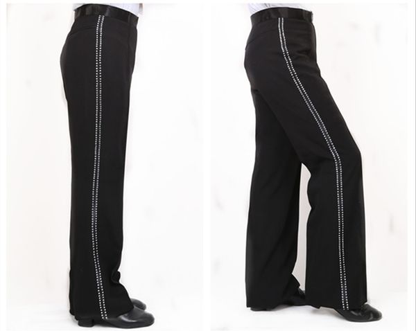 

new men/boy latin dance trousers pants set auger boy's/mens ballroom dance pants modern pant jazz/cha cha/samba wear, Black;red