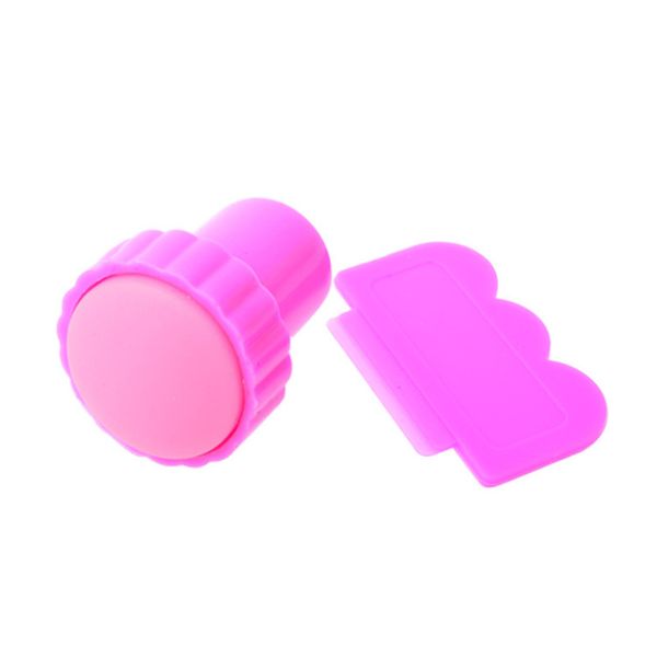 

1set nail art stamping stamper scraper + print head fission seal nail art stamping polish decoration tool #1041, White