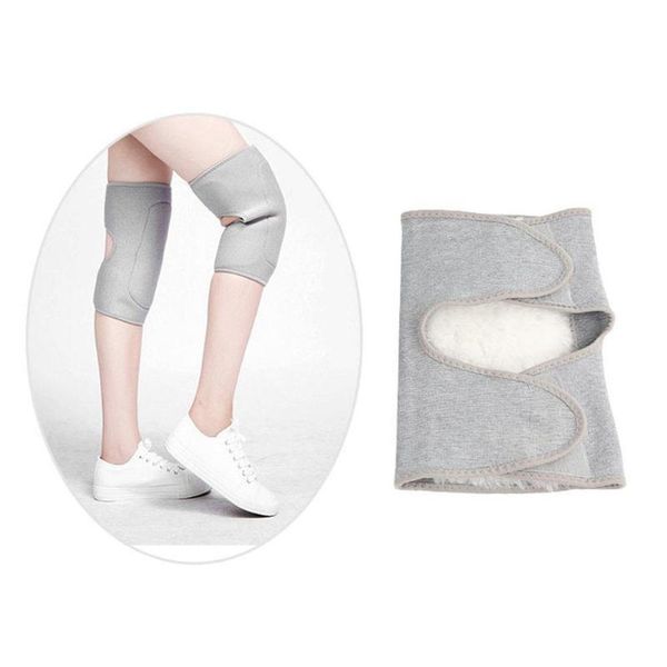 

2018 winter warm knee protector wool pain kneecap prevent arthritis woolen thermal knee pads men women 1 pair, Black;gray