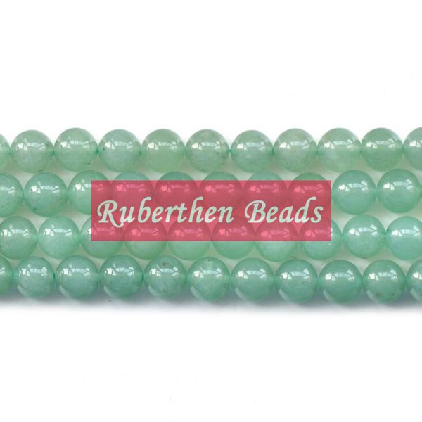 NB0007 Perline di avventurina verde naturale All'ingrosso Perline braccialetto fai da te Pietra allentata di alta qualità 8 mm Perline rotonde per gioielli