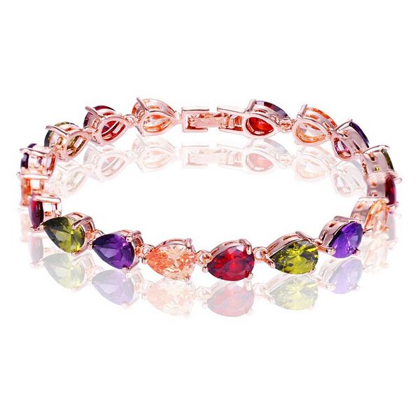 

designer fashion heart cut garnet stone inlay peridot zirconia infinate bracelets bangles women luxury jewelry fashion, Golden;silver